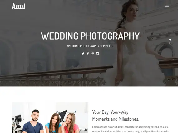 Aerial - Wedding Photography HTML Template