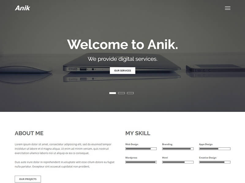 Anik - Personal Portfolio Template