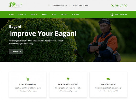 Bagani – Gardening and Landscaping Bootstrap4 Template