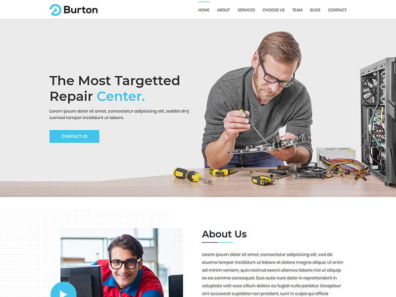 Burton - Repair Service Landig Page Template