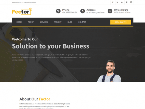 Fector Plus - Factory & Industrial HTML Template
