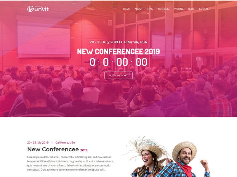 Funvit Event Landing Page Template.