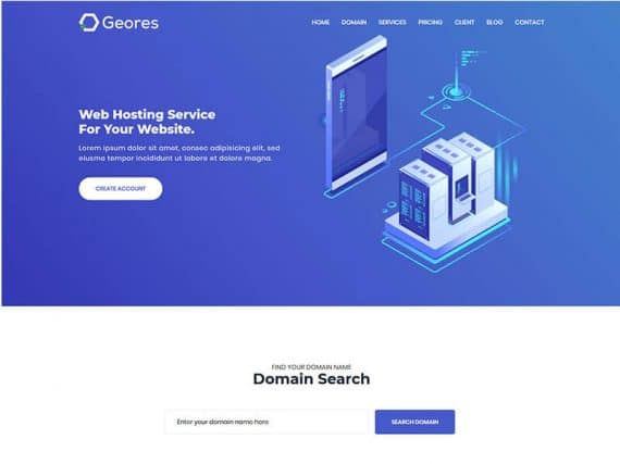 Geores - Hosting Service Landig Page Template