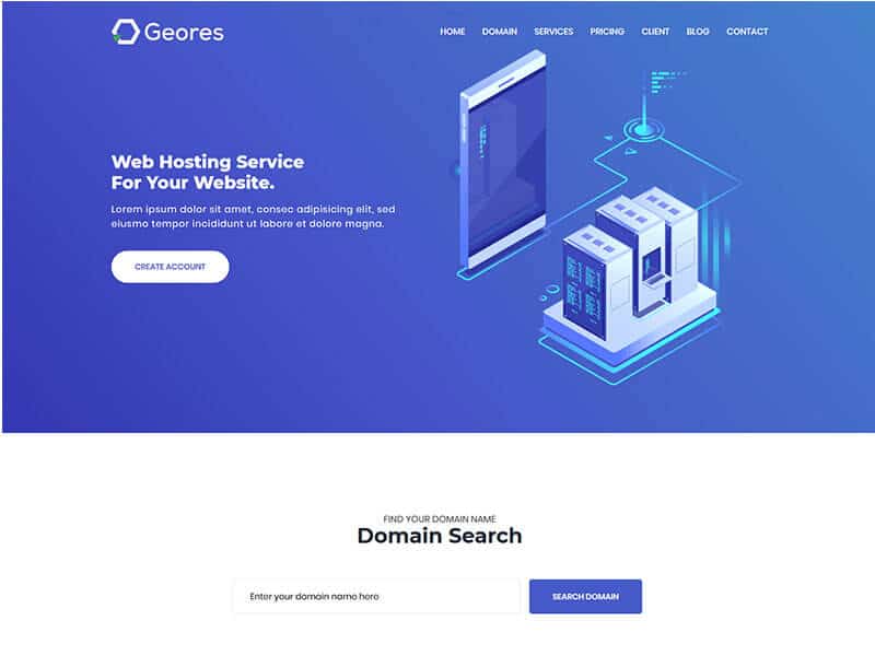 Geores - Hosting Service Landig Page Template