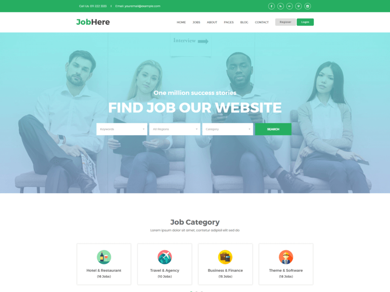 JobHere - Job Board Responsive HTML Template