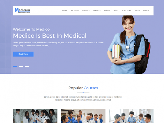 Medlearn - Medical Education HTML Template