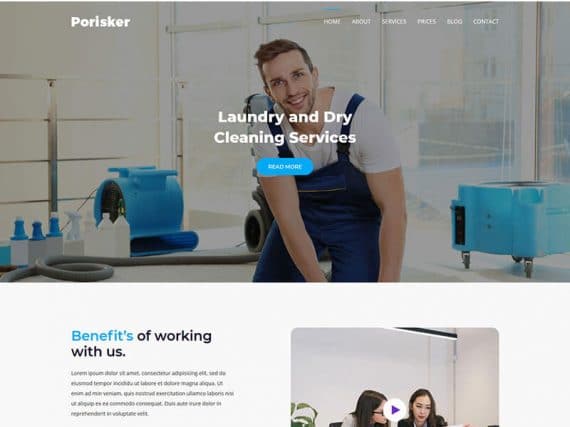 Porisker - Cleaning Serivice Landing Page Template
