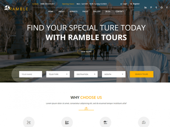 Ramble - Tour & Travel Agency HTML Template