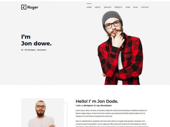 Roger - Personal Portfolio HTML Template
