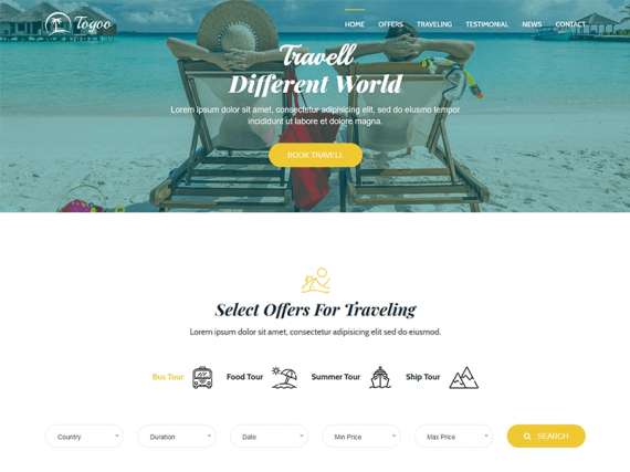 Togoo - Travel / Tour Landing Page Template