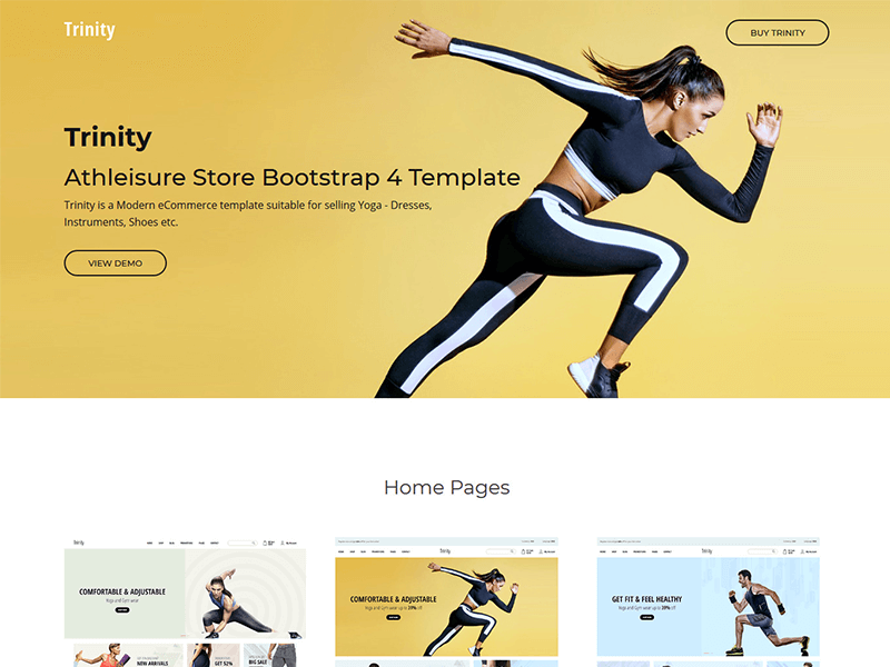 Trinity - Athleisure Store Bootstrap 4 Template