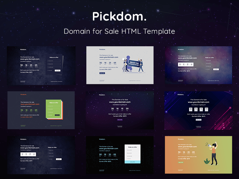 Pickdom - Domain for Sale HTML Template