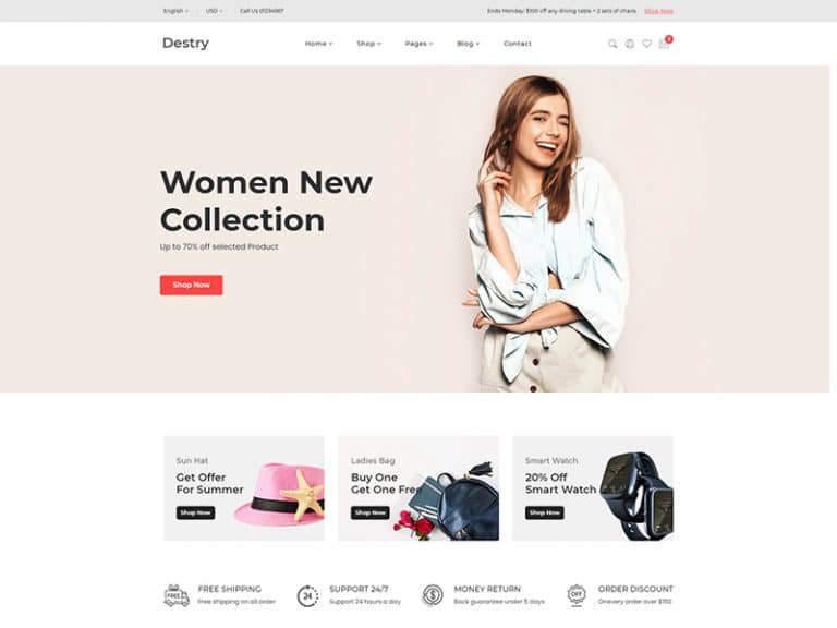 Destry - Fashion eCommerce HTML Template - Bootstrap Templates